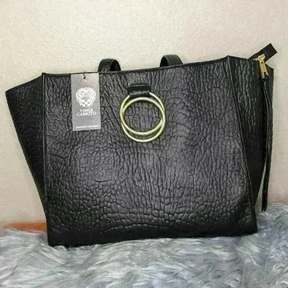 NWT Vince Camuto Livy Tote w/ Duster Soft Genuine Leather gorgeous gold accents - Picture 6 of 10